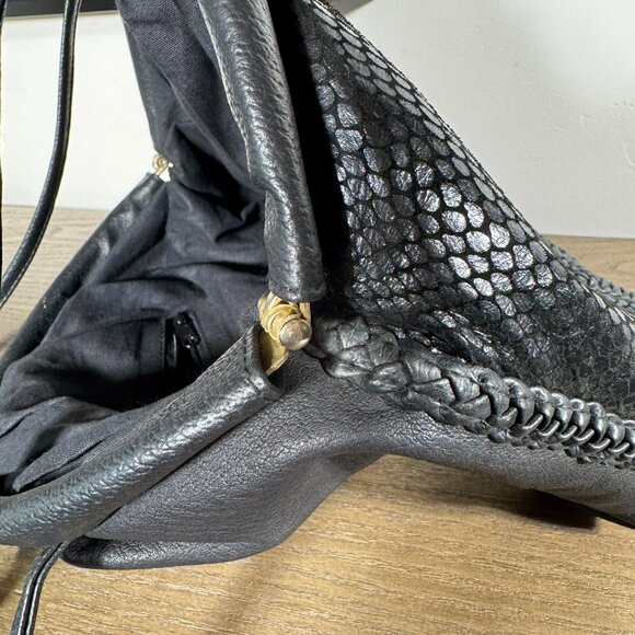 Black Snakeskin-Embossed Shoulder Bag — NWOT - Picture 11 of 12